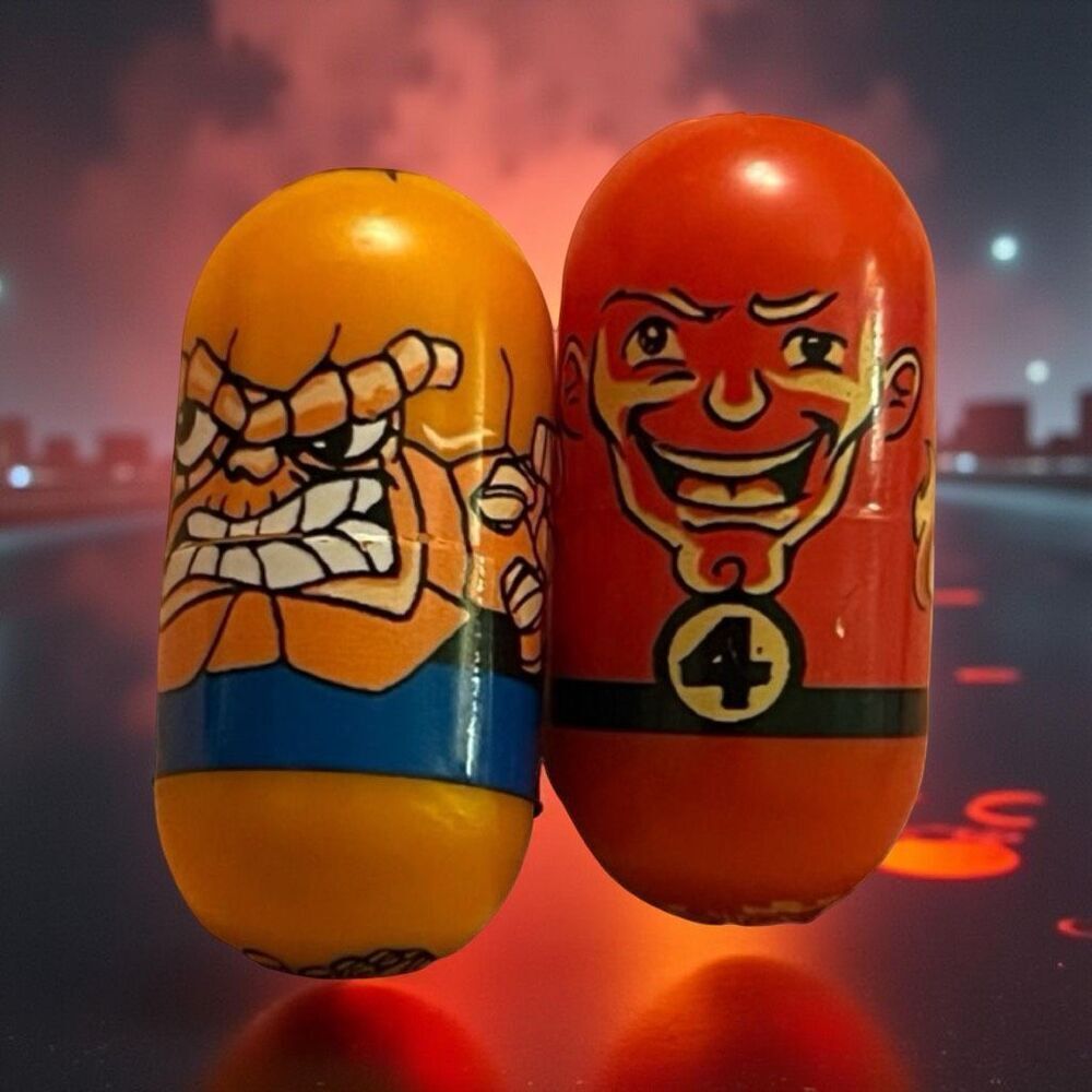2004 Mighty Beanz #22 The Thing #24 The Human Torch Beans Moose Toy B4